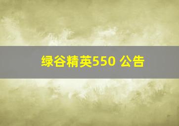 绿谷精英550 公告